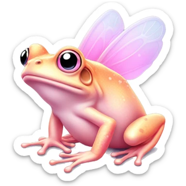 Light pink Fairy frog with gradient wings sticker