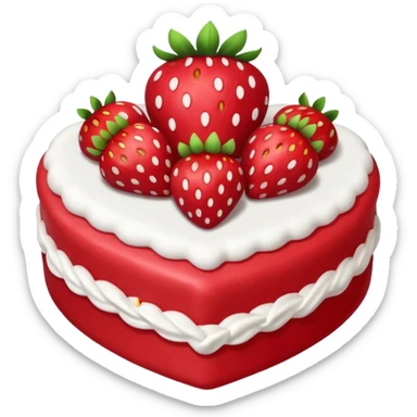 Coração de bolo de morango sticker