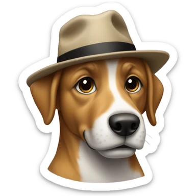 Dog dancing with a hat on sticker