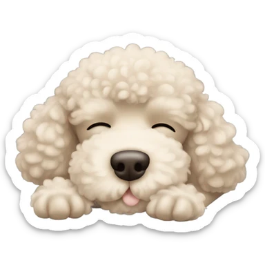 poodle sleeping with belly up sticker