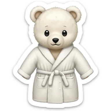 white teddy bear bathrobe sticker