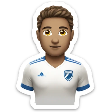 soccer player with white skin and brown hair sticker