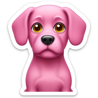 Pink dog with sad extra  sticker