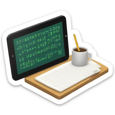 tablet and pen and code sign sticker