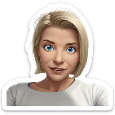 smiling girl with blue eyes sticker