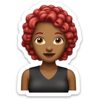 Woman with cherry hair sticker