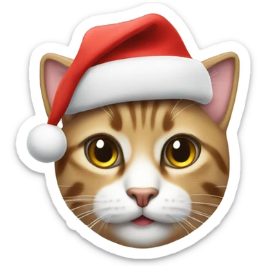 Katze mit WEihnachtsmütze sticker