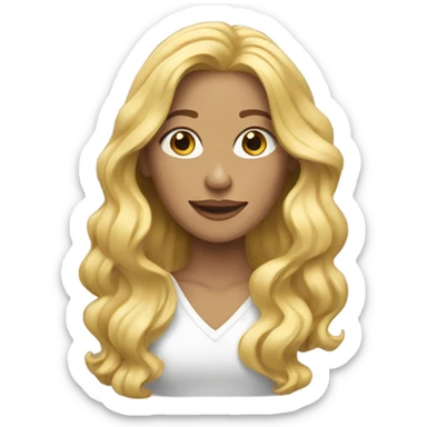 Blonde woman with long wavy hair sticker