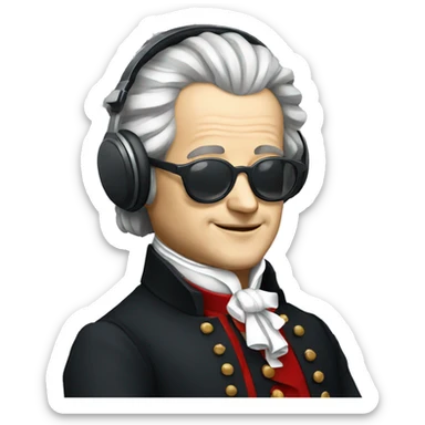 Mozart with Headphone sticker