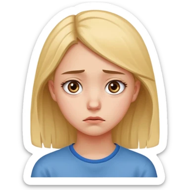 teenage gorl having disappointment about her idol - sadness from unfulfilled hopes or expectations sticker