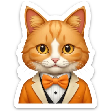 a cat in Tom and Jerry with bow tie sticker