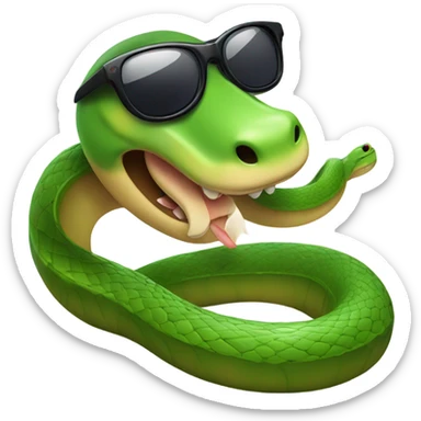 Sneaky snake wearing sunglasses  sticker