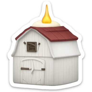 White barn vanilla candle  sticker
