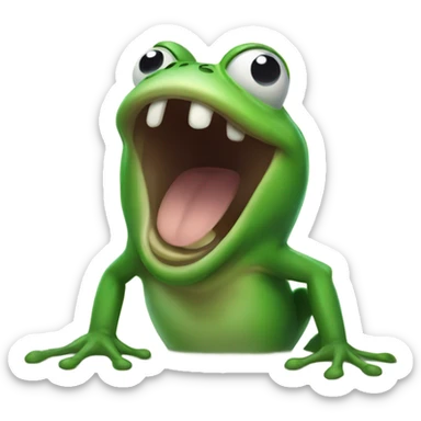 Frog screaming sticker