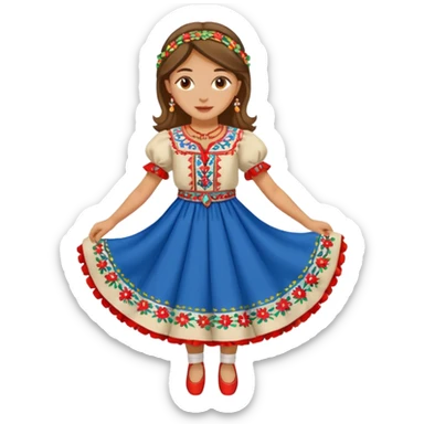 Girl Serbian folklore dancing sticker
