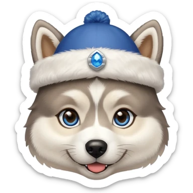 Pups husky in new yaer hat sticker