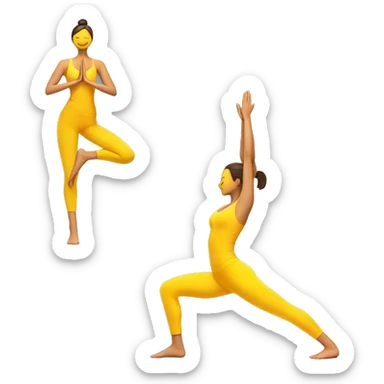 Yoga pose standing on one leg with other in air yellow skin sticker