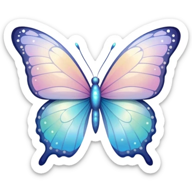 white pale pastel ombre sparkly butterfly with more bright obvious sparkles everywhere sticker