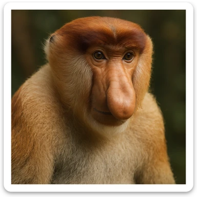 proboscis monkey, close-up, realistic lighting sticker