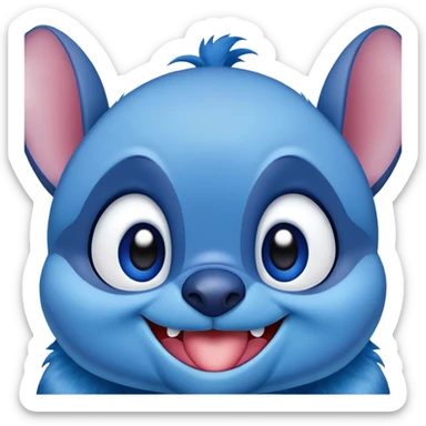 I want Stitch with a heart in his eyes smiling sticker