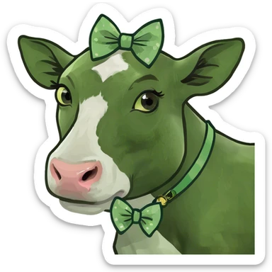 A coquette  cow  sticker
