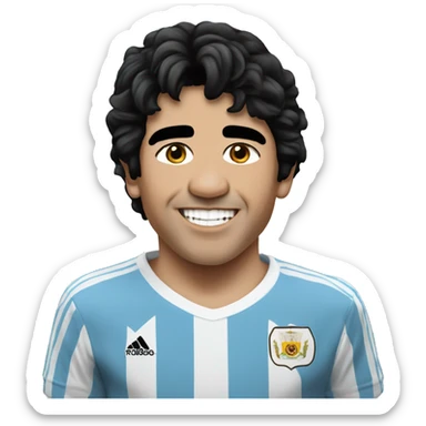 maradona argentina young smile sticker