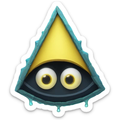 ceaseless watcher of the ocean pressure with a yellow triangle named bill cipher sticker