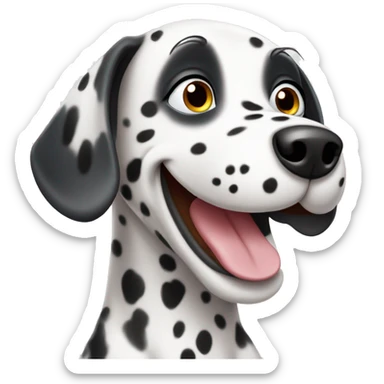 happy dalmatian dog sticker
