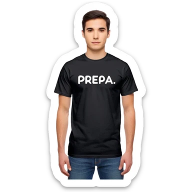  T-shirt with the words “prepa udem” printed in small white text on the chest. The shirt has a simple, casual fit and a clean, minimalist look. sticker