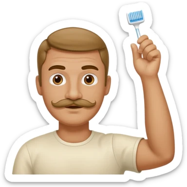 Man with toothbrush-moustache doing roman salute sticker