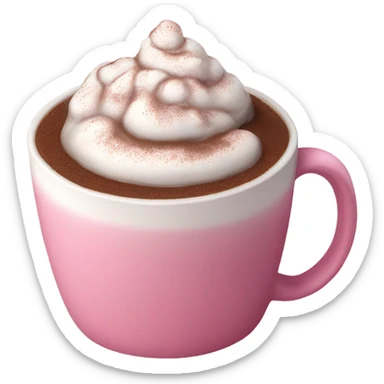 Hot chocolate pink mug sticker