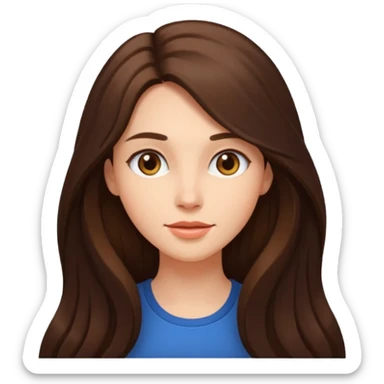 Brunette long hair lady inside a light sticker