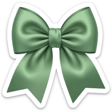 sage green ribbon bow sticker