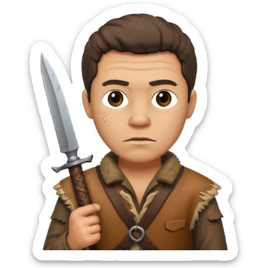 Stone age man  with Hunting Knife sticker