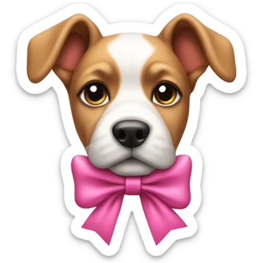 Dog with pink bows sticker