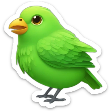 Green bird duolingo fat sticker