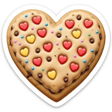 Heart cookie with chips with glitter sticker