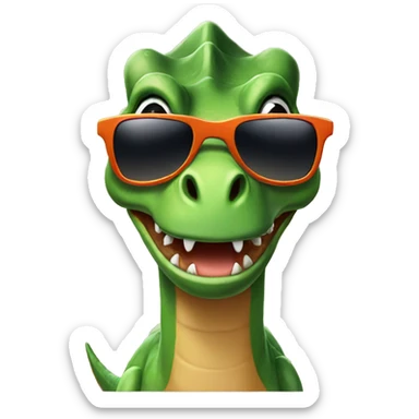 dinosaur wearing sunglasses sticker
