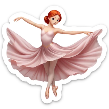 Red hair ballet dancer sticker