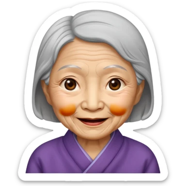 Asia old woman sticker