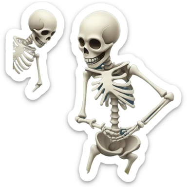 skeletons dancing around a grave sticker
