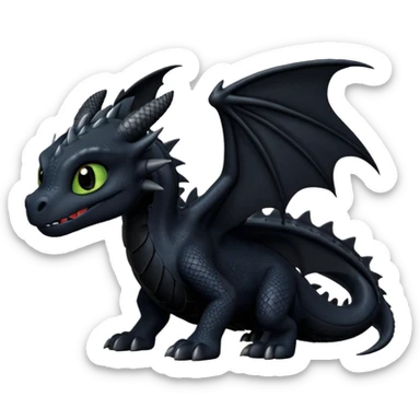 Dragón negro furia nocturna how to train your dragon sticker