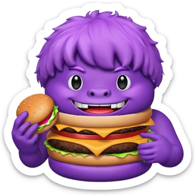 Grimace eating  sticker