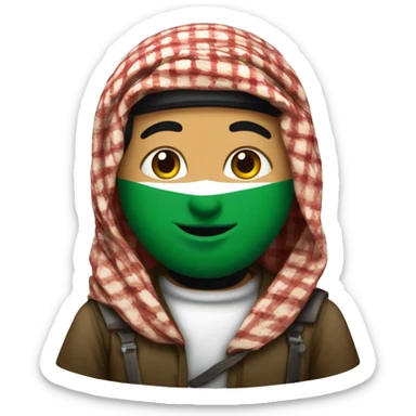 palestinian wearing keffiyah sticker