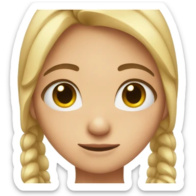 Girl wrapping arm around face sticker