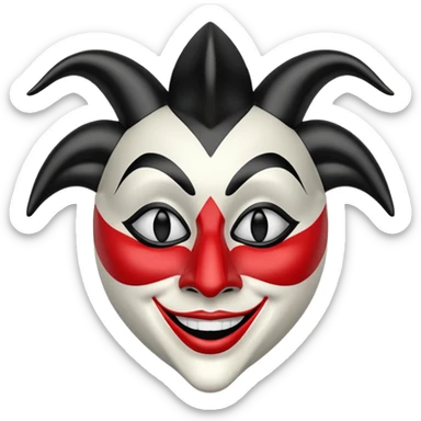 Jester mask black and white sticker
