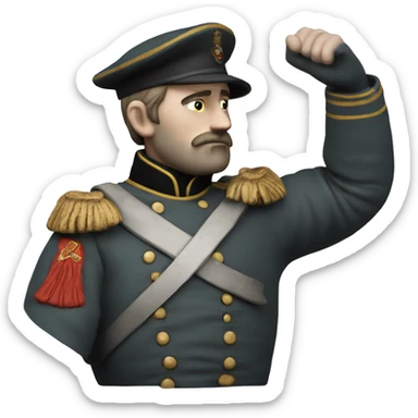 soldier in the Crimean War with a plaster cast on his arm sticker