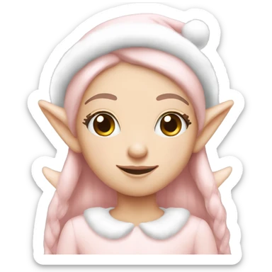 pale pink christmas mood elf sticker