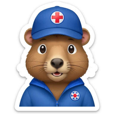Capibara with a cruz azul cap sticker
