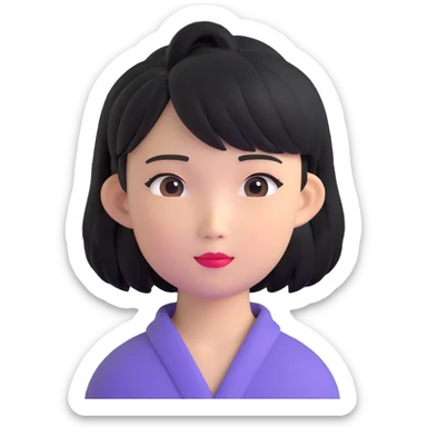 Asian girl with hairstyle like Tate McRae sticker